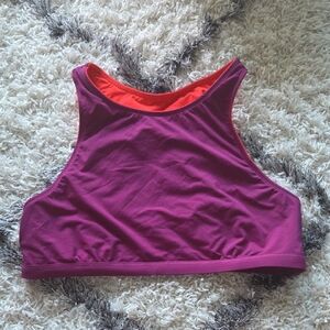 Athleta Purple and Orange Swim Sports Bra Moisture-Wicking